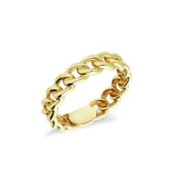 Bague gourmette en or jaune 18 carats.