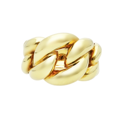Bague en or jaune 18k tressée