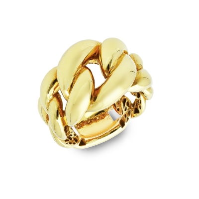 Bague en or jaune 18k tressée