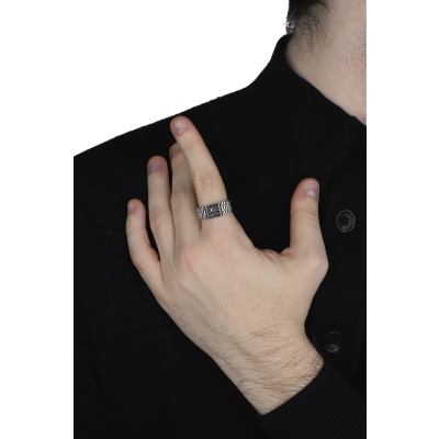 Bague pour homme en or blanc 18k 