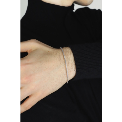 Bracelet rigide tennis en or blanc 18 carats avec diamants