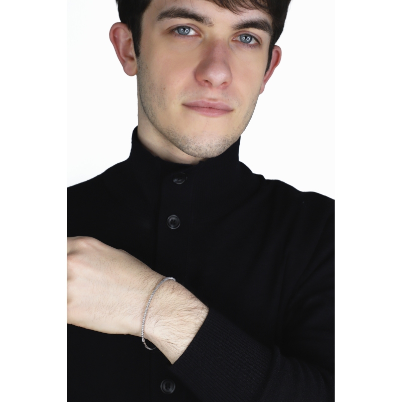 Bracelet rigide tennis en or blanc 18 carats avec diamants Bracelet rigide tennis en or blanc 18 carats avec diamants