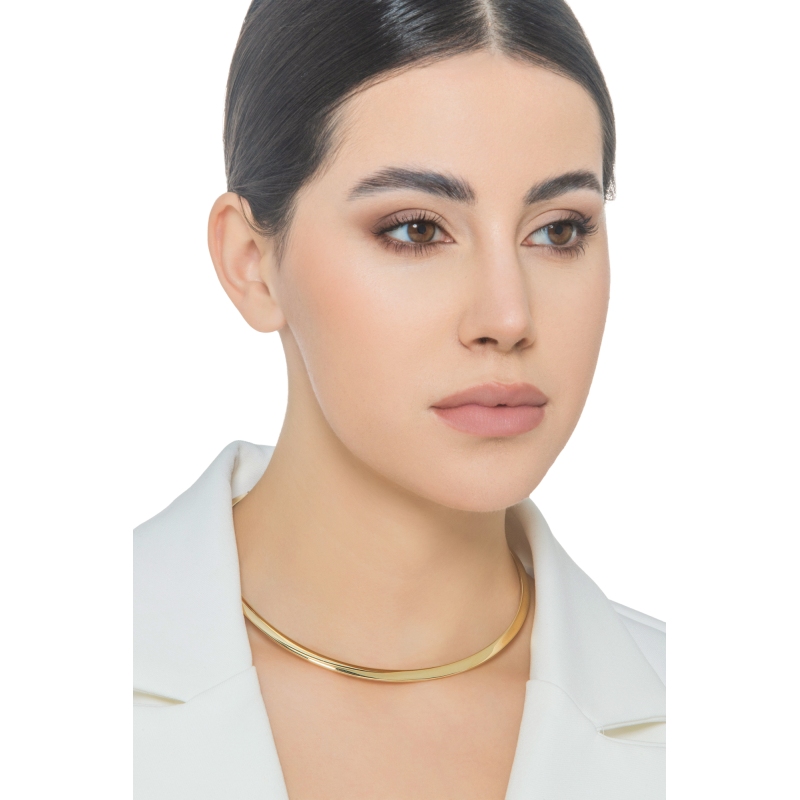 Collier choker rigide en or jaune 18k Collier choker rigide en or jaune 18k