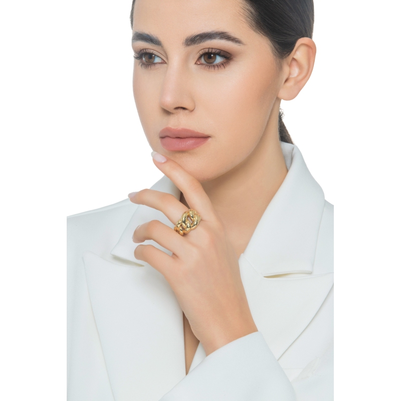 Bague en or jaune 18k tressée Bague en or jaune 18k tressée