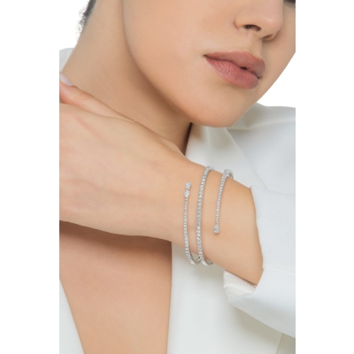 Bracelet semi-rigide en or blanc 18k avec diamant