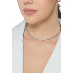 Collier ras du cou en or blanc 750 diamants rivière 2