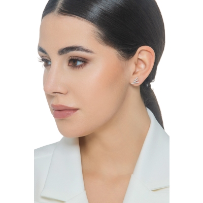 Boucles d’oreilles en or blanc 18k avec diamants