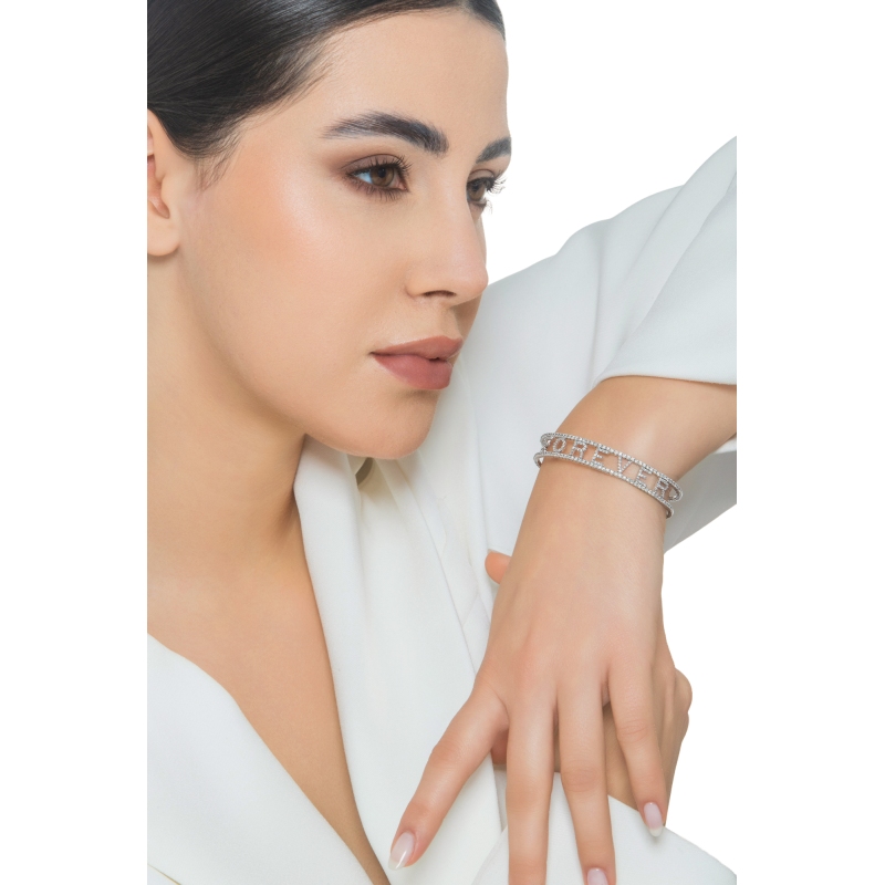 Bracelet rigide en or blanc 18k forever en diamants  Bracelet rigide en or blanc 18k forever en diamants