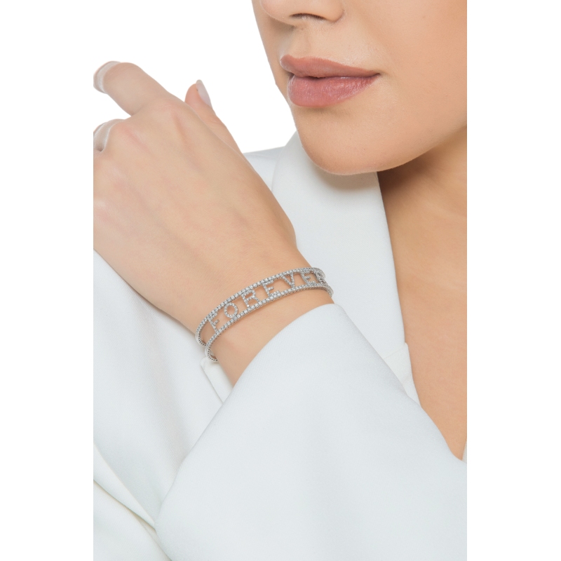 Bracelet rigide en or blanc 18k forever en diamants  Bracelet rigide en or blanc 18k forever en diamants