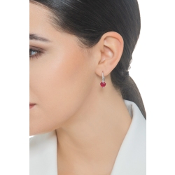 Pendantes en or blanc 18k avec rubis en forme de cœur 2