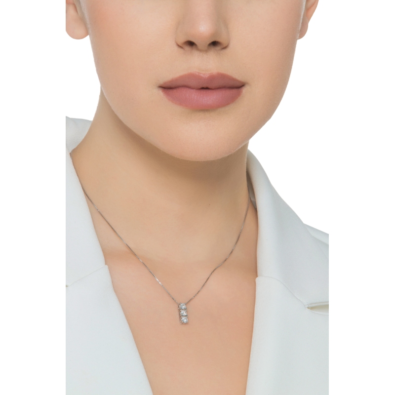 Collier trilogy en or blanc 18k 