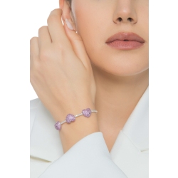Bracelet en or blanc et diamants avec saphirs roses 2