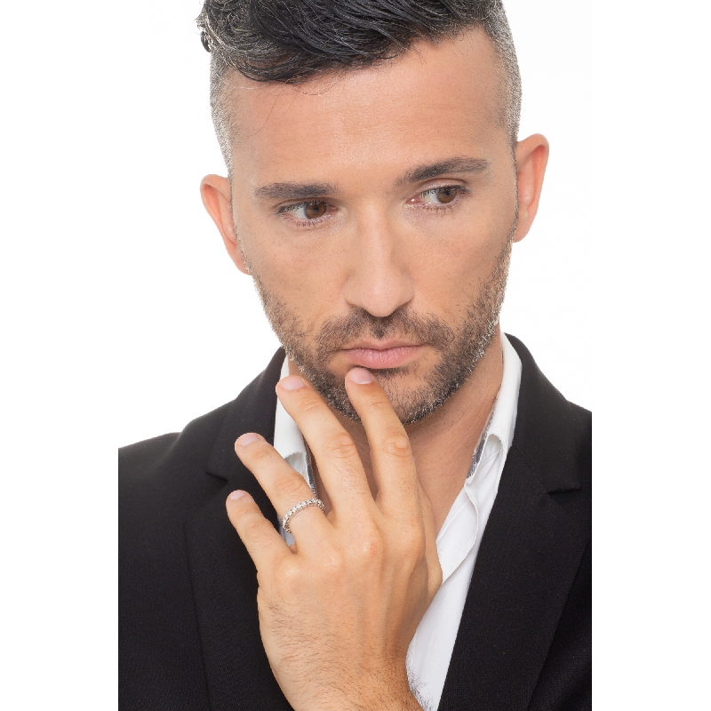 Jonc d'étérnité avec diamants et or blanc 18k Jonc d'étérnité avec diamants et or blanc 18k