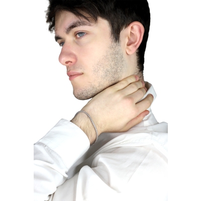 Tennis bracelet diamant or blanc 18k