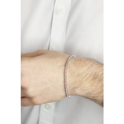 Tennis bracelet diamant or blanc 18k