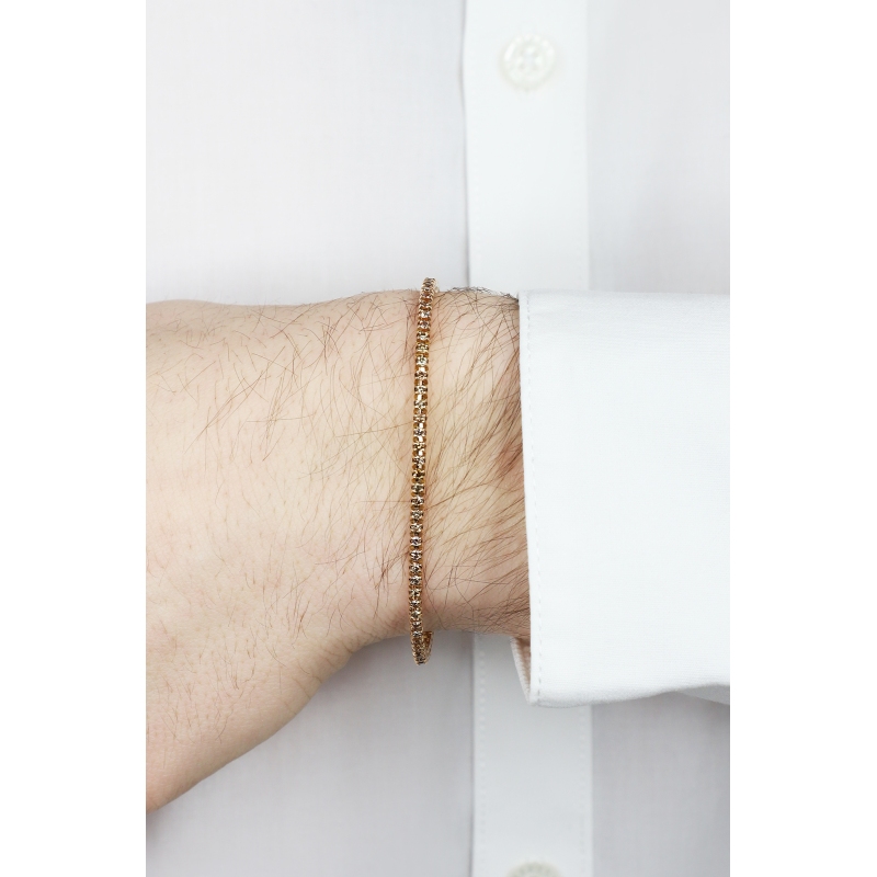 Bracelet tennis à griffes en or rose 18k et diamants bruns Bracelet tennis à griffes en or rose 18k et diamants bruns