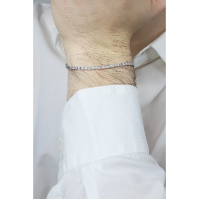 Bracelet tennis diamants or blanc 18k 