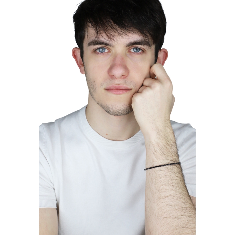 Bracelet en Or Blanc 18k avec Diamants Noirs 3,05 ct