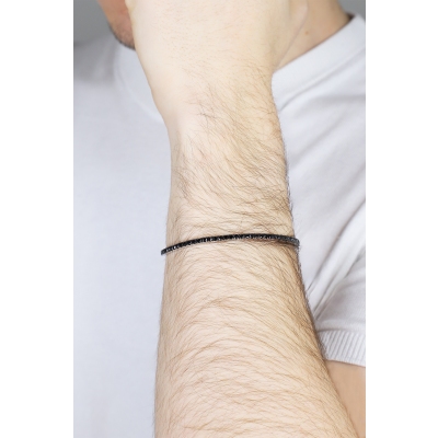 Bracelet en Or Blanc 18k avec Diamants Noirs 3,05 ct