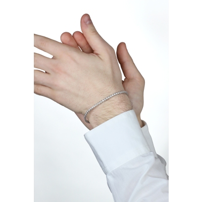 Bracelet diamants style tennis en or blanc 18k 