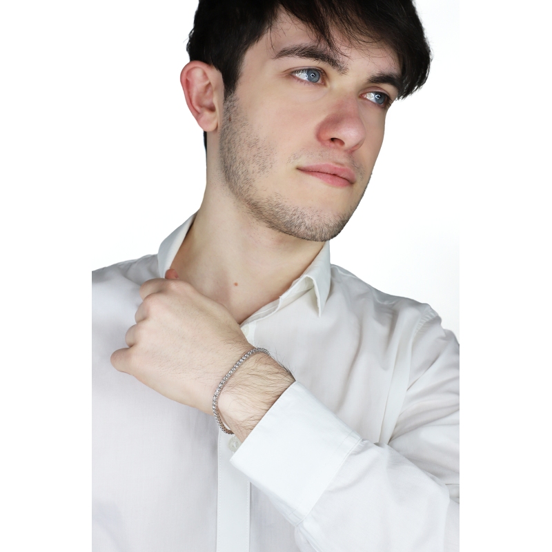 Bracelet diamants tennis or blanc 18k 