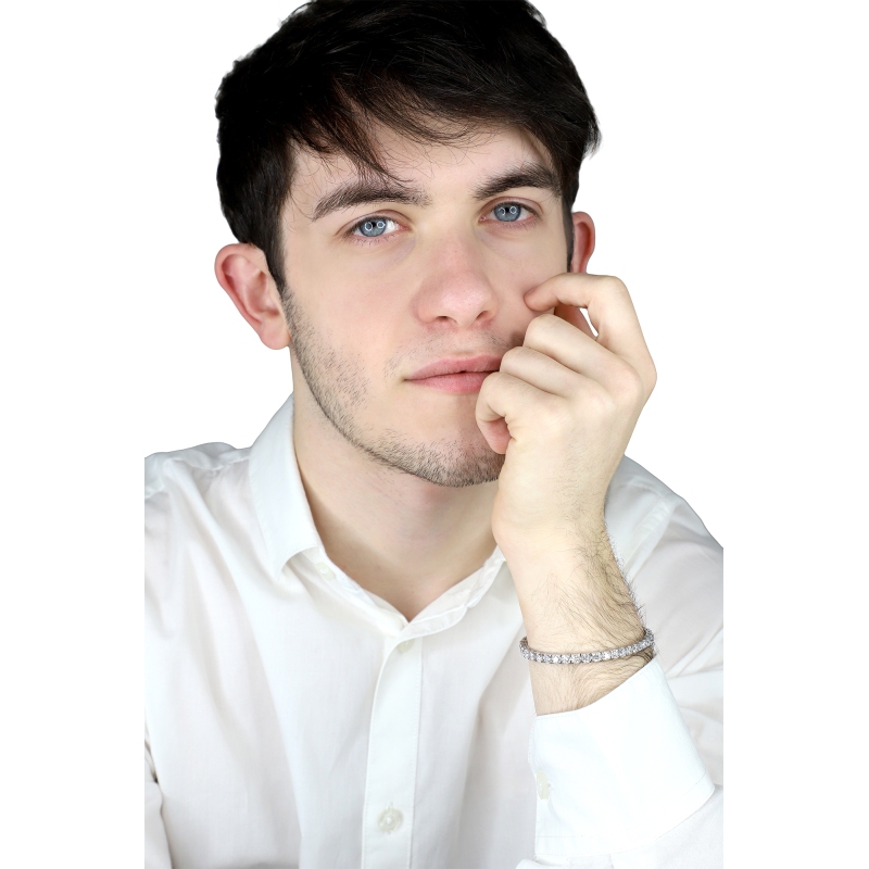 Bracelet tennis pour homme et femme en or blanc  avec diamants  Bracelet tennis pour homme et femme en or blanc  avec diamants