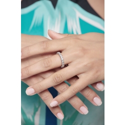 Alliance d'éternité diamants or blanc 18k  2