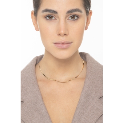 Collier snake plat en or jaune 18 carats