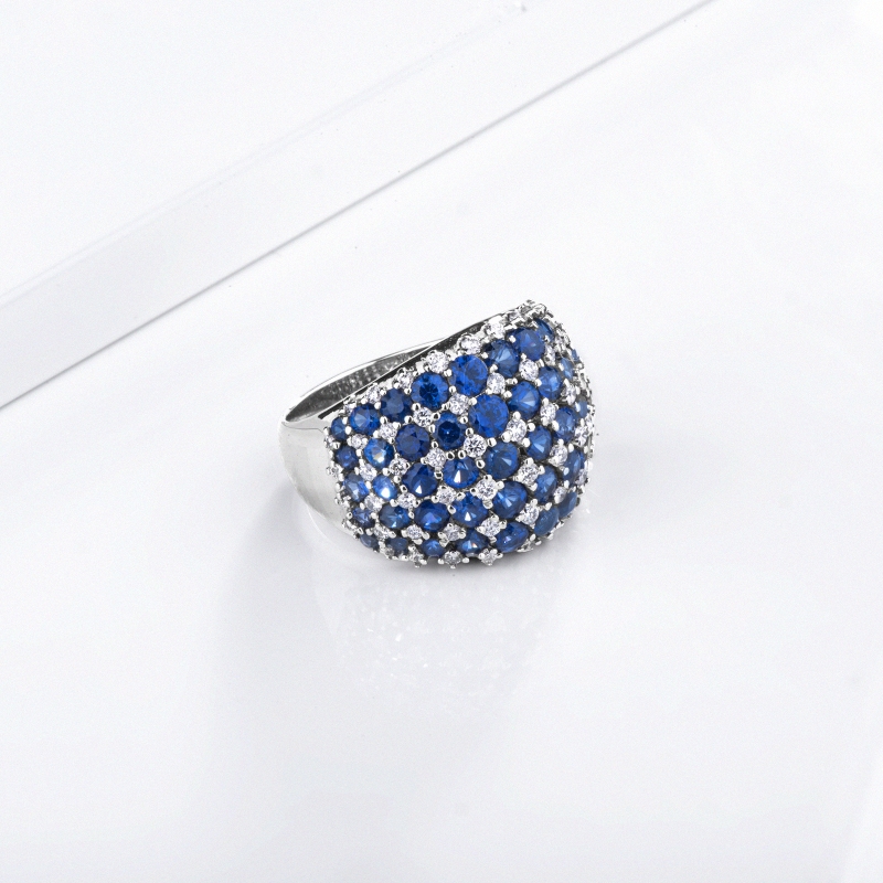 Bague saphir bleu et diamant Bague saphir bleu et diamant