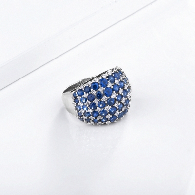 Bague saphir bleu et diamant