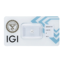 Diamant Certifié IGI 0.42CT F VS1