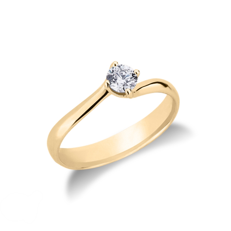 Monture solitaire Valentino en forme de losange or jaune