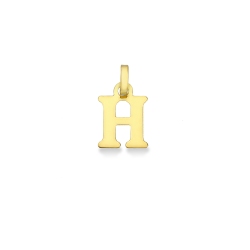 Pendentif avec la lettre initiale H en majuscule en or jaune 18 carats