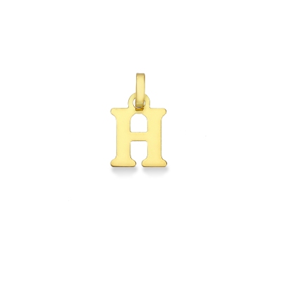 Pendentif avec la lettre initiale H en majuscule en or jaune 18 carats