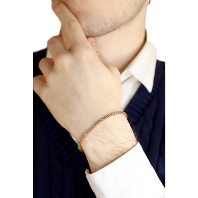 Bracelet tennis en or rose 18k avec diamants bruns