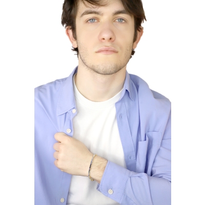 Bracelet tennis or jaune 18k saphirs bleus multicolores