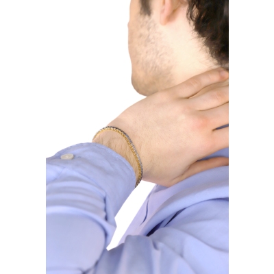 Bracelet tennis or jaune 18k saphirs bleus multicolores