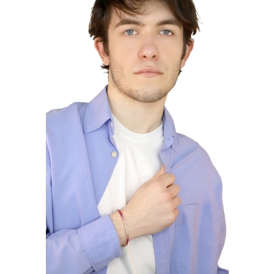 Bracelet Rivière en or jaune 18 carats avec saphirs roses