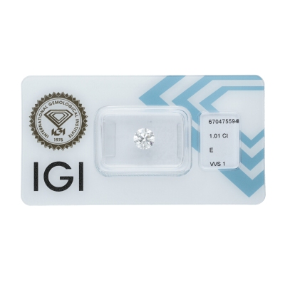 Diamant Certifié IGI  1.01 CT E VVS1