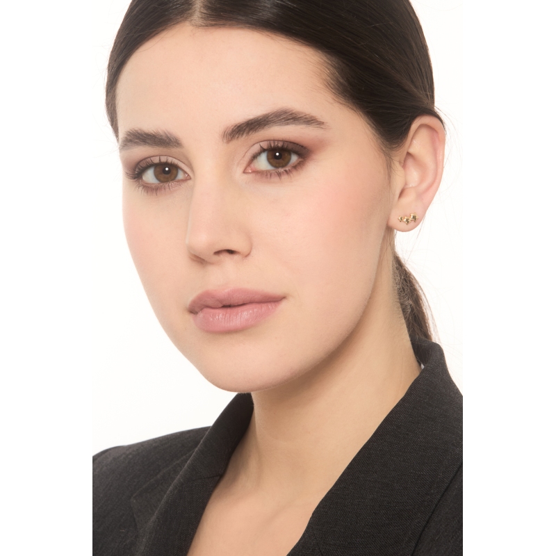 Boucles d’oreilles en or jaune 18K avec trois étoiles Boucles d’oreilles en or jaune 18K avec trois étoiles