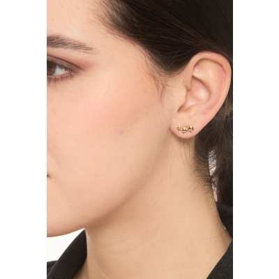 Boucles d’oreilles en or jaune 18K avec trois étoiles