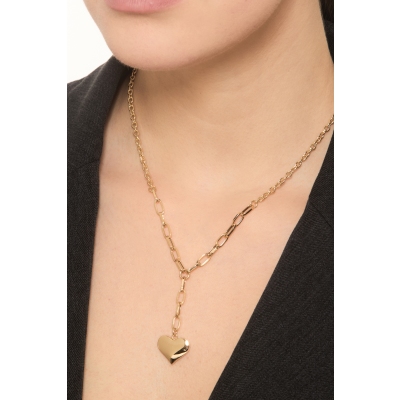 Collier or jaune 18K cœur