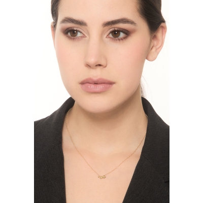 Collier en or jaune 18K avec trois étoiles