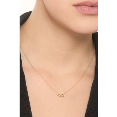 Collier en or jaune 18K avec trois étoiles