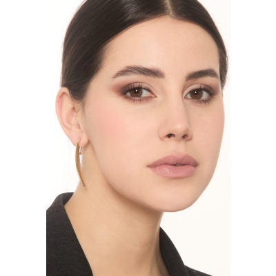 Boucles d'oreilles satinées en or jaune 18K