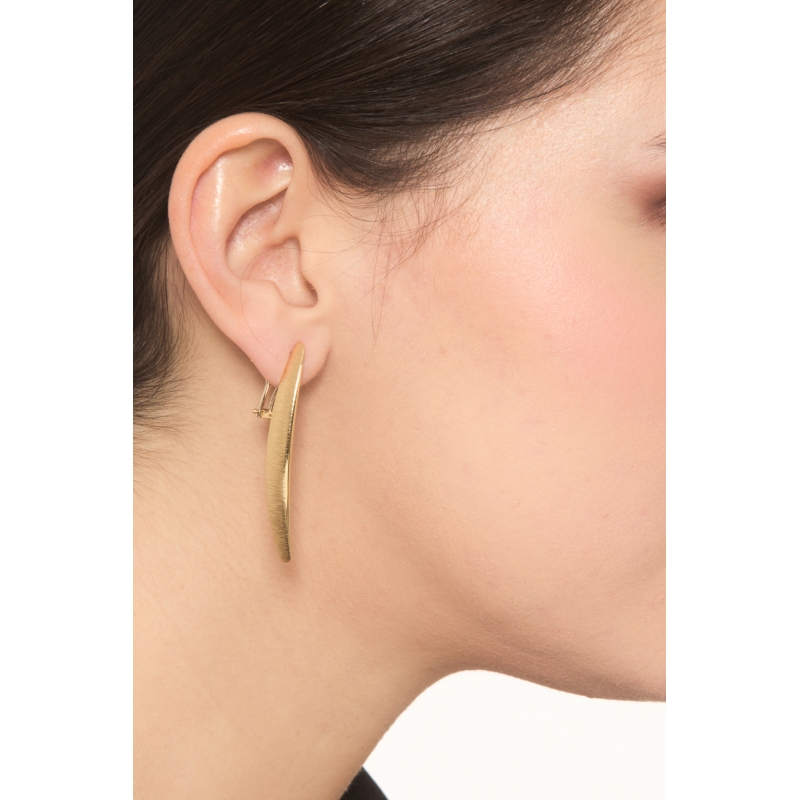 Boucles d'oreilles satinées en or jaune 18K Boucles d'oreilles satinées en or jaune 18K