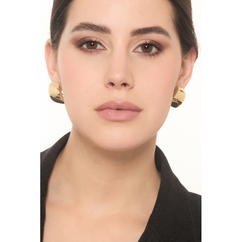 Boucles d'oreilles rectangulaires en or jaune 18K Boucles d'oreilles rectangulaires en or jaune 18K