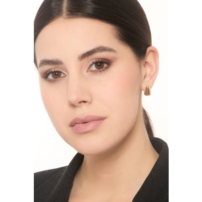 Boucles d'oreilles carrées ouvertes en or jaune 750