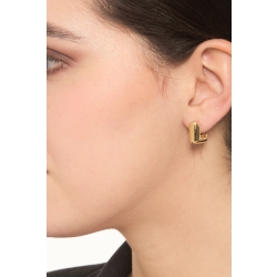 Boucles d'oreilles carrées ouvertes en or jaune 750 2