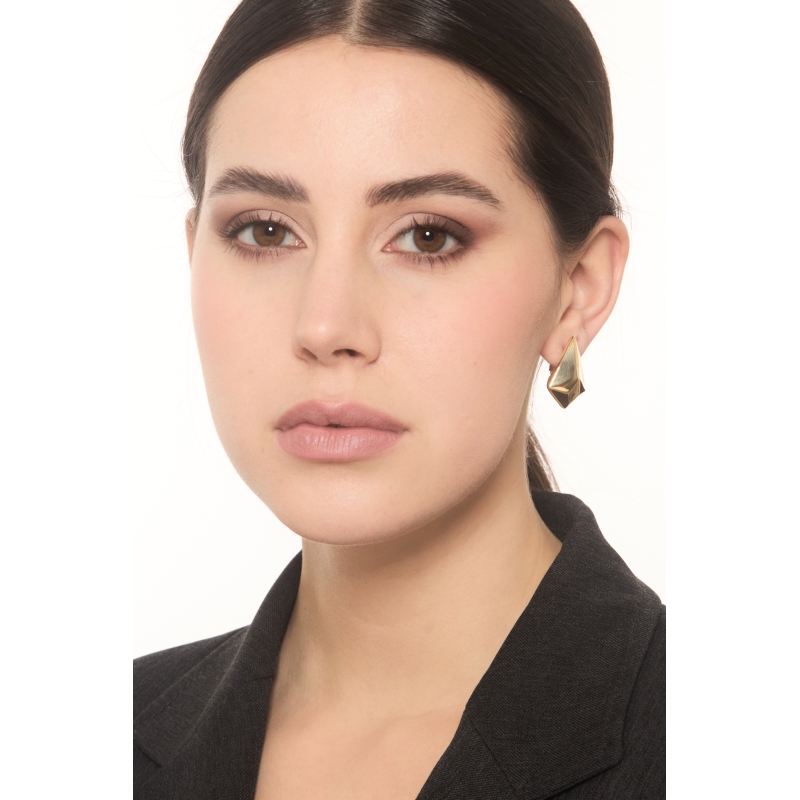 Boucles d'oreilles géométriques en or jaune 18K